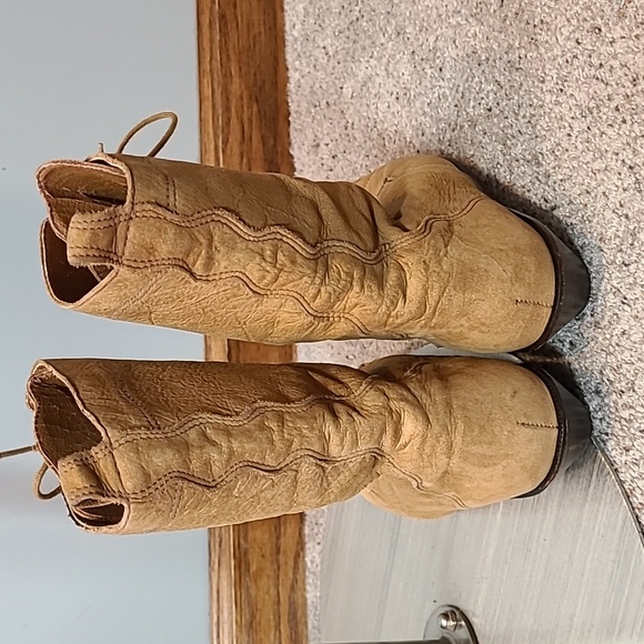 Zodiac Vintage Leather Lace Up Boots Womens Size 9M Cottage Girl Western Prairie - Picture 5 of 11